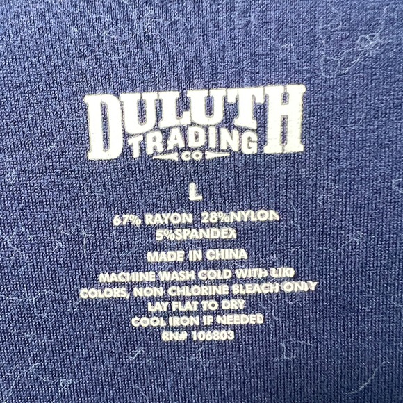 Duluth Trading Co Blue Long Sleeve Knit Dress Size L Stretch Comfort Workwear - Picture 4 of 7